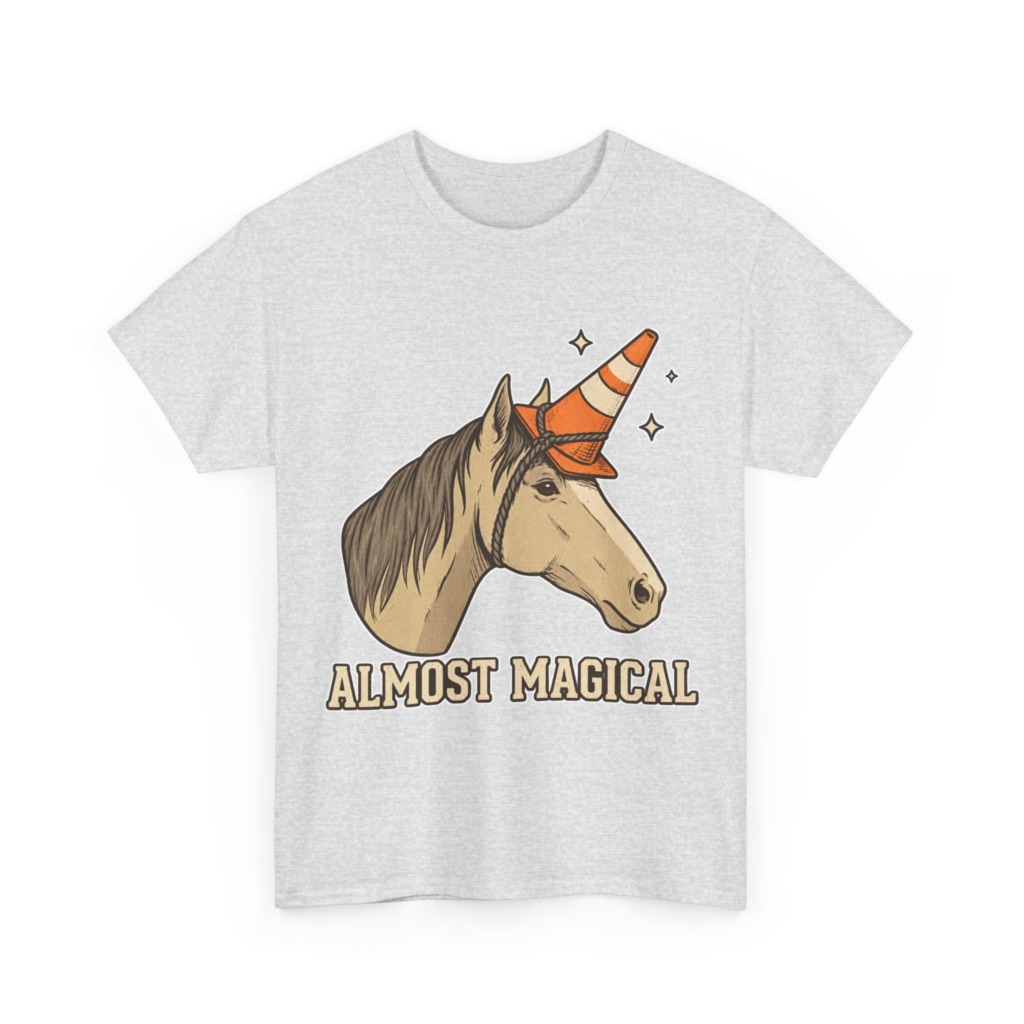 T-Shirt: Almost Magical Traffic Cone Unicorn
