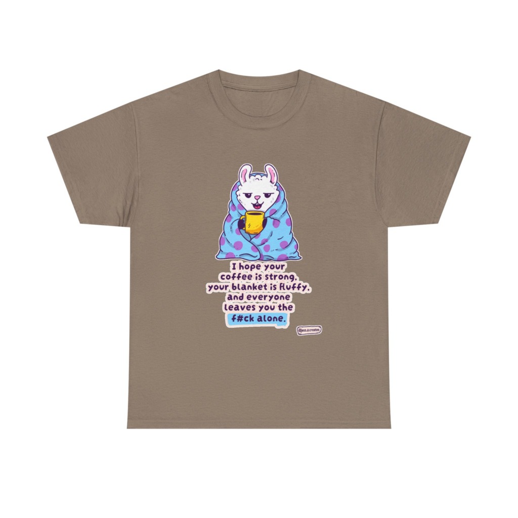 Sarcastic Llama Coffee & Blanket Graphic T-Shirt