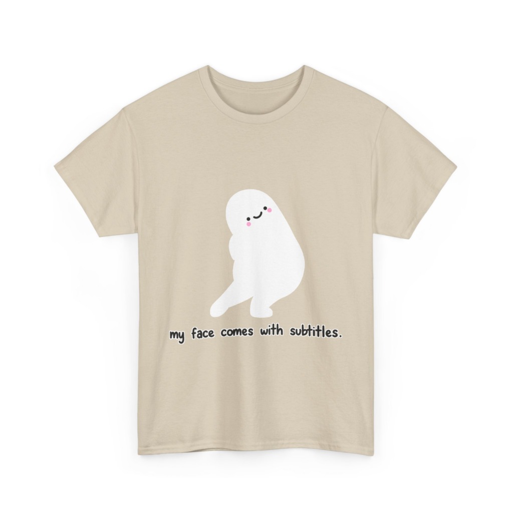 White 'My Face Comes With Subtitles' T-Shirt