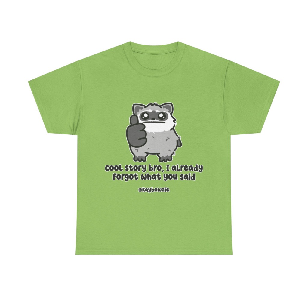 Sarcastic Raccoon 'Cool Story Bro' Graphic Tee