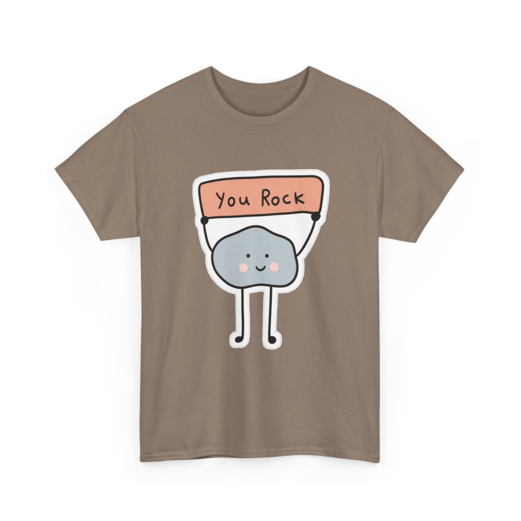 T-Shirt: Cute Rock Holding 'You Rock' Sign