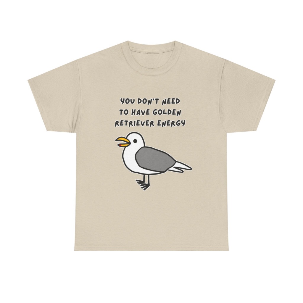 Seagull 'Golden Retriever Energy' Graphic T-Shirt