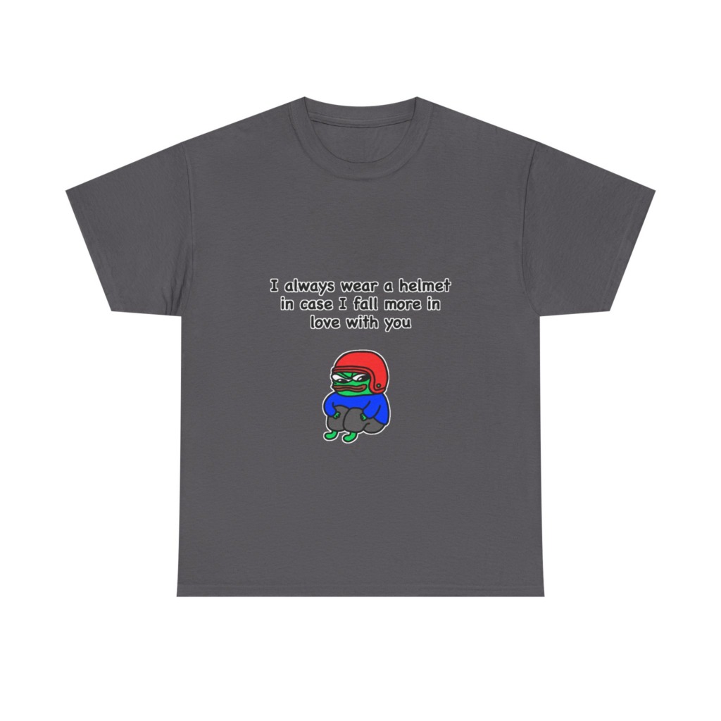 T-Shirt: Helmet-Wearing Pepe Frog Love Quote