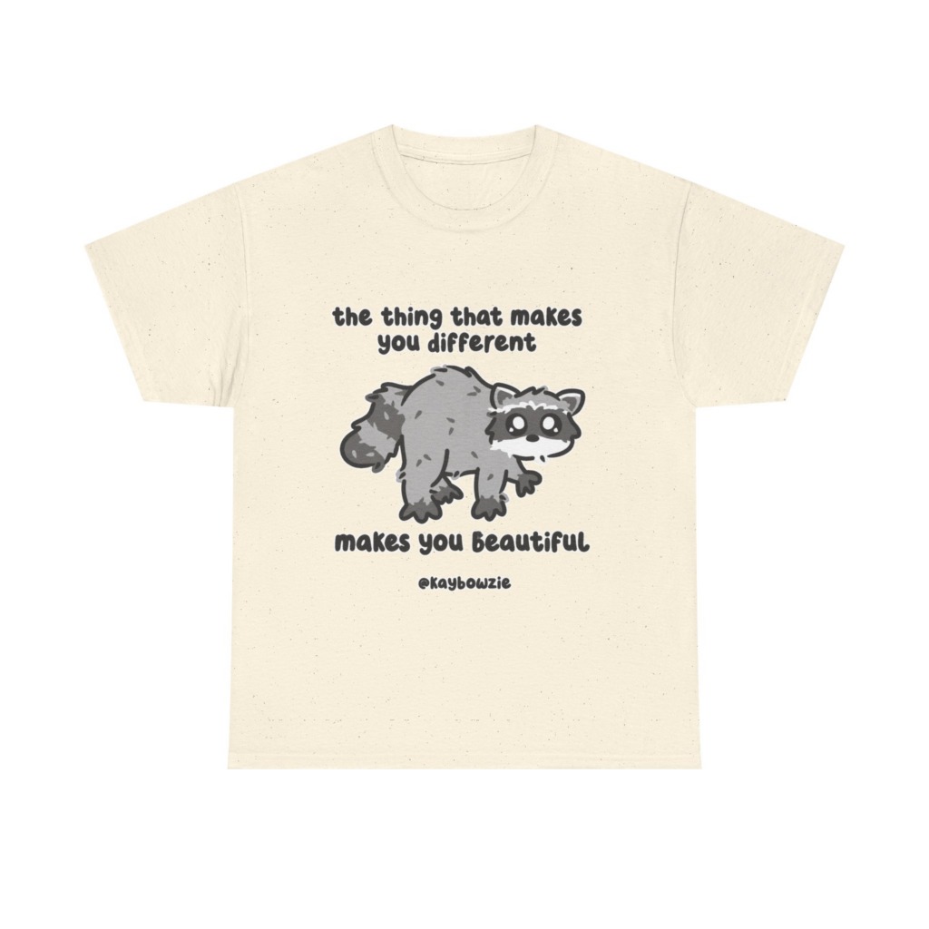 Raccoon 'Different Makes You Beautiful' Graphic Tee