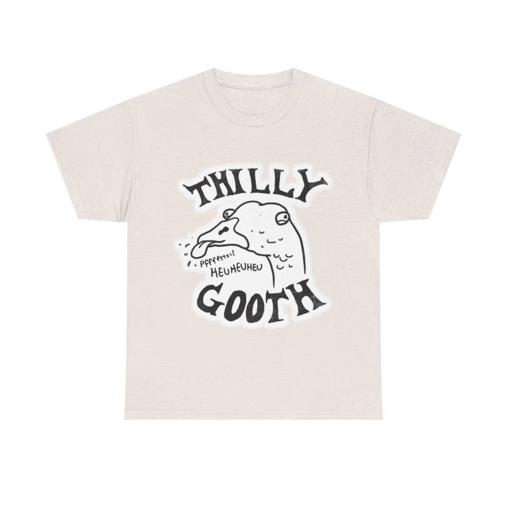 T-Shirt with Thilly Gooth Cartoon Goose Print