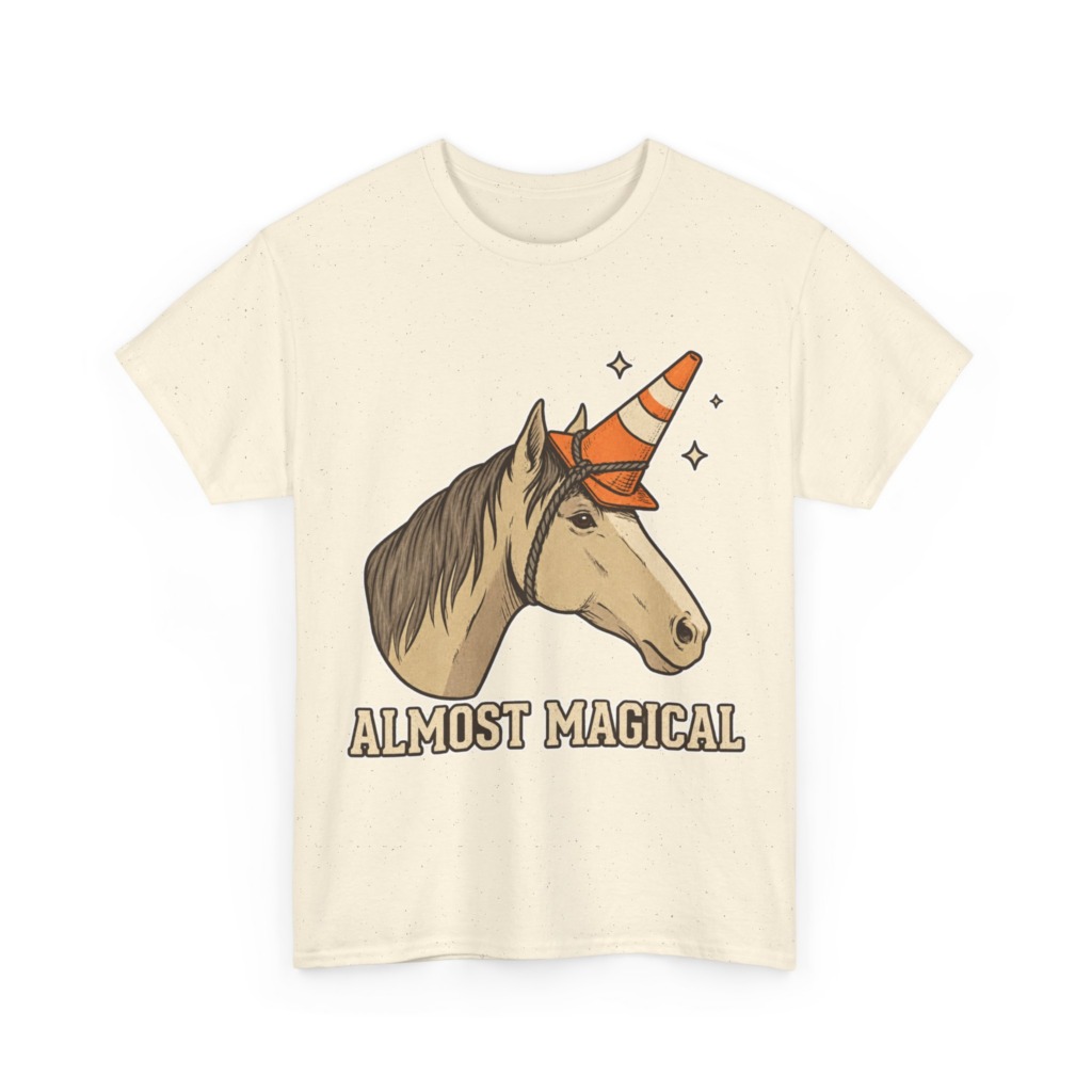 T-Shirt: Almost Magical Traffic Cone Unicorn