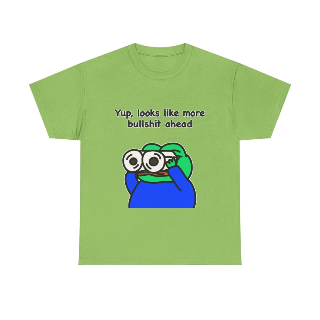 Frog T-Shirt: Binoculars & 'Bullshit Ahead' Graphic