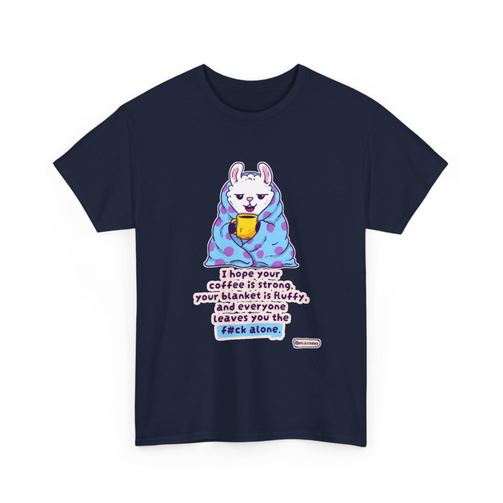 Sarcastic Llama Coffee & Blanket Graphic T-Shirt