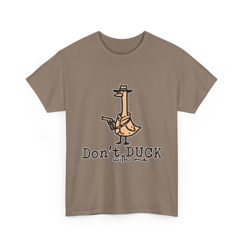 White T-Shirt with Gangster Duck 'Don't Duck With Me' Print