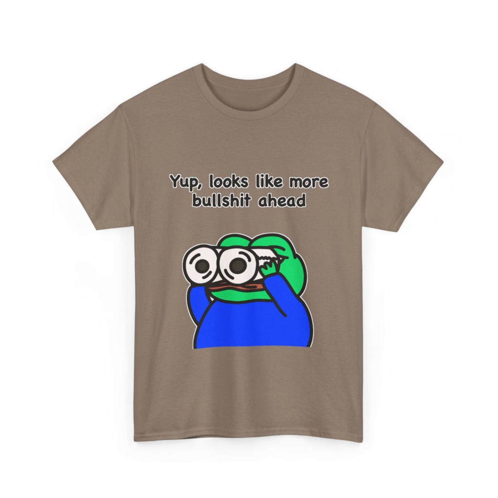 Frog T-Shirt: Binoculars & 'Bullshit Ahead' Graphic