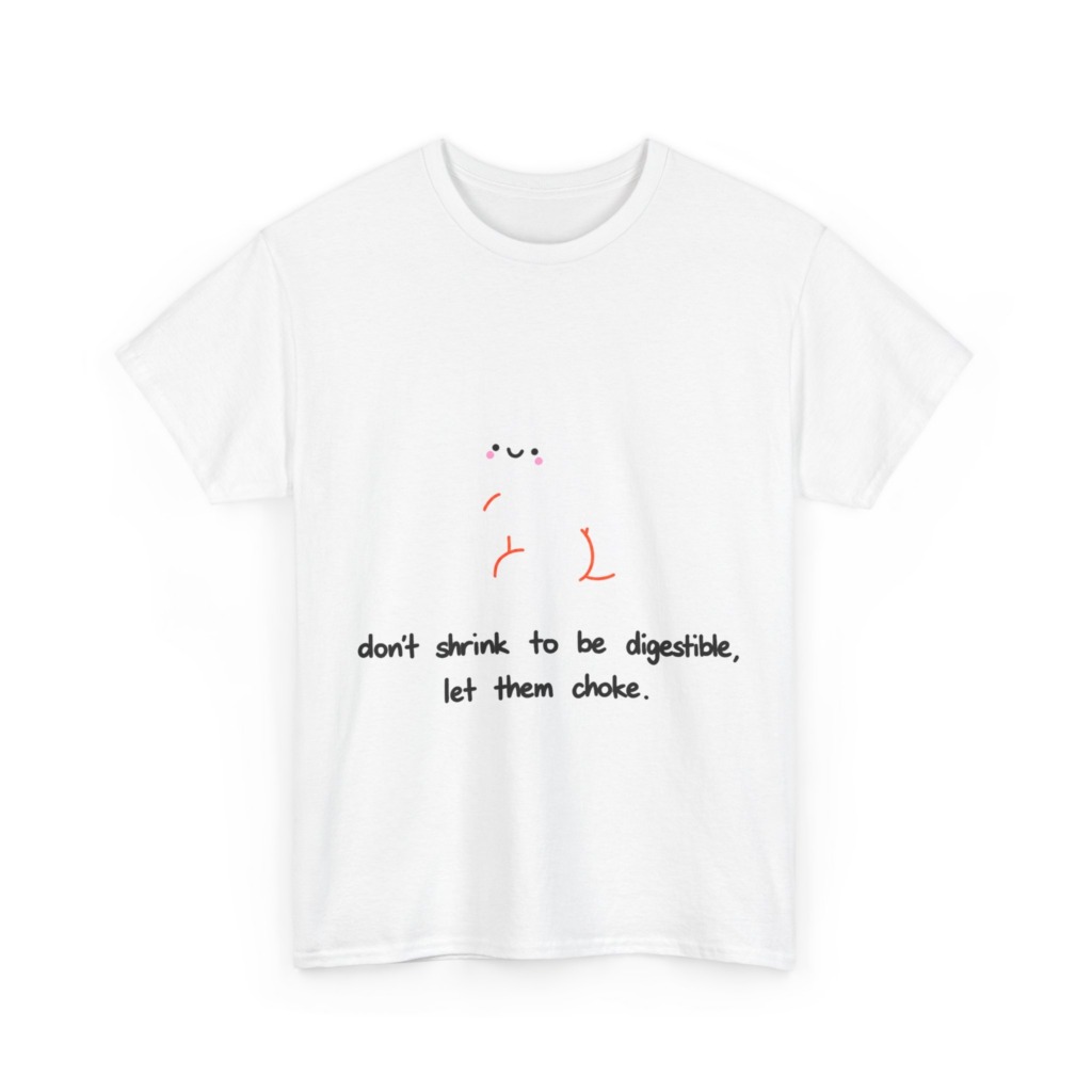White Happy Blob 'Don't Shrink' Graphic T-Shirt