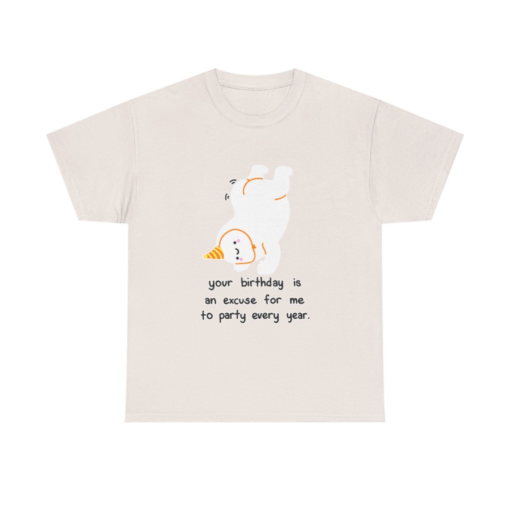 White Upside Down Party Character T-Shirt