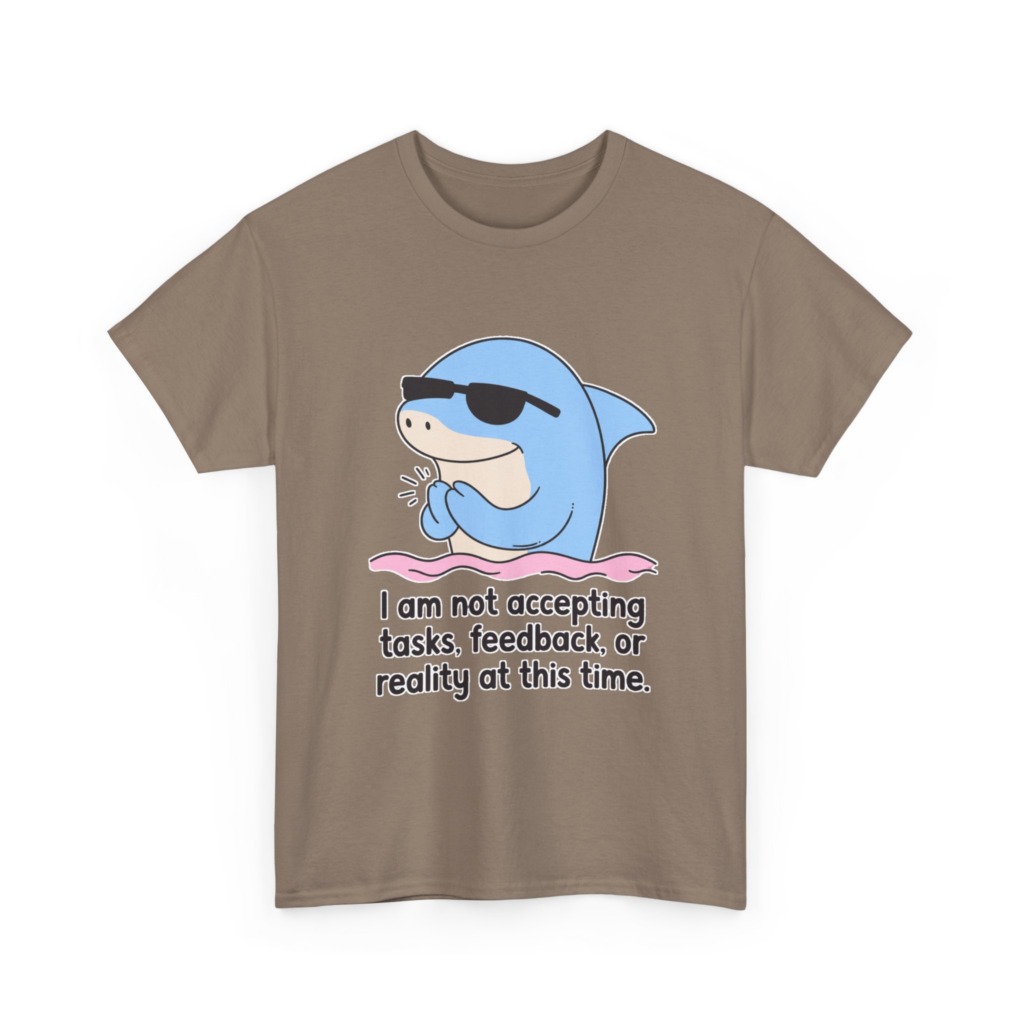 T-Shirt: Cool Dolphin Not Accepting Reality Print