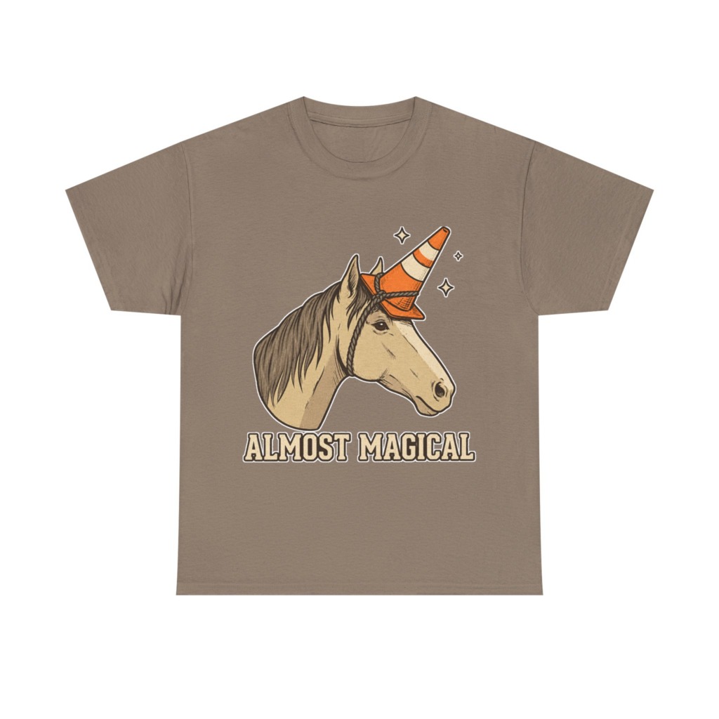 T-Shirt: Almost Magical Traffic Cone Unicorn