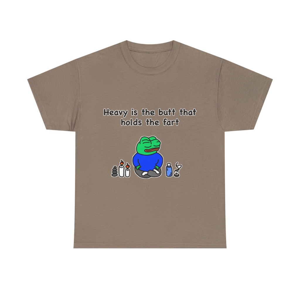 T-Shirt: Meditating Pepe Frog 'Heavy is the Butt'