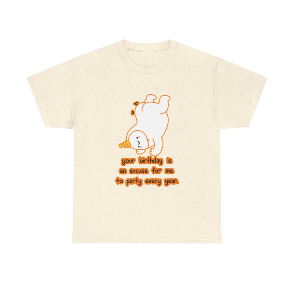 T-Shirt: Playful Handstand Bear Birthday Quote