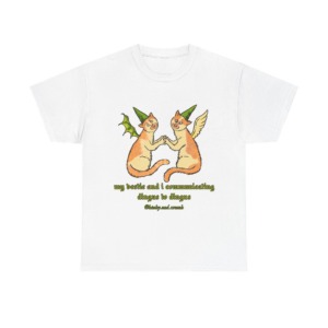 T-Shirt: Medieval Cat Besties 'Dingus to Dingus' Graphic