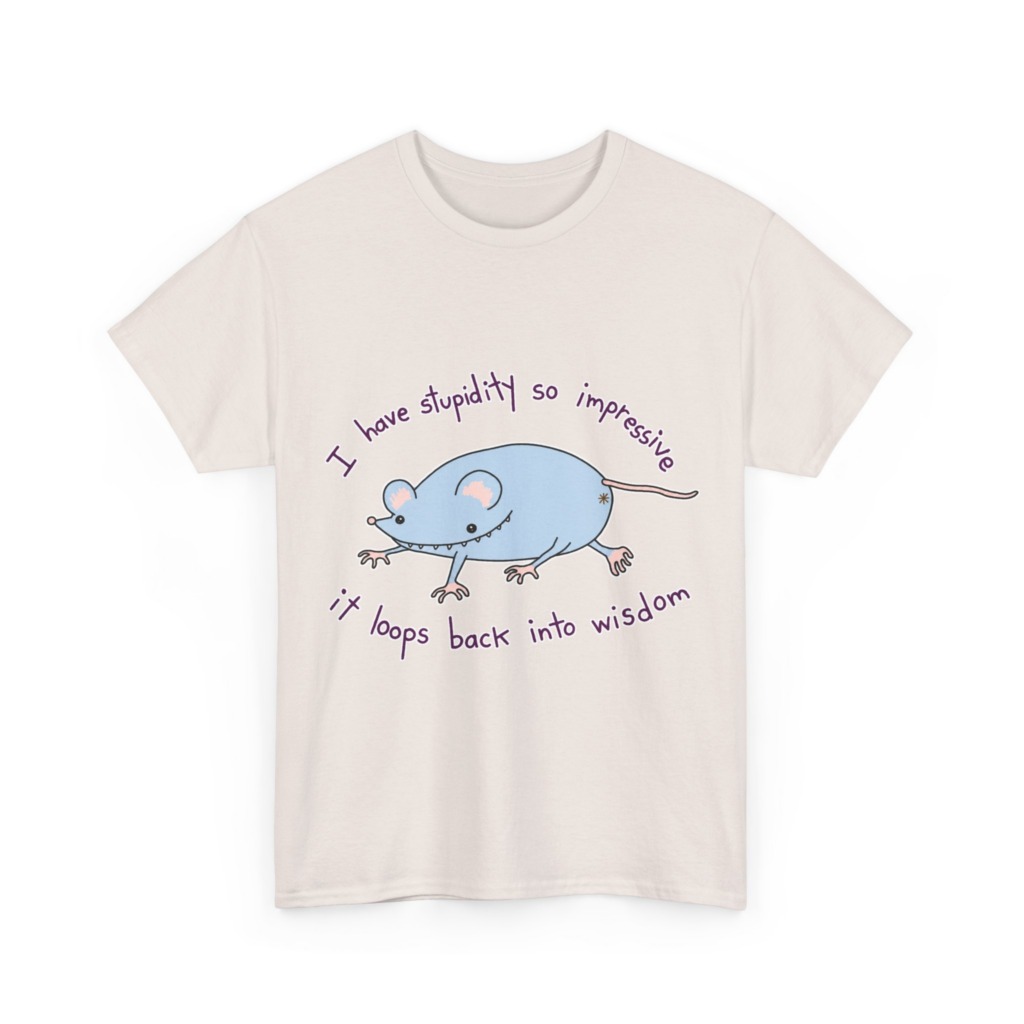 Cartoon Mouse 'Stupidity' Graphic T-Shirt