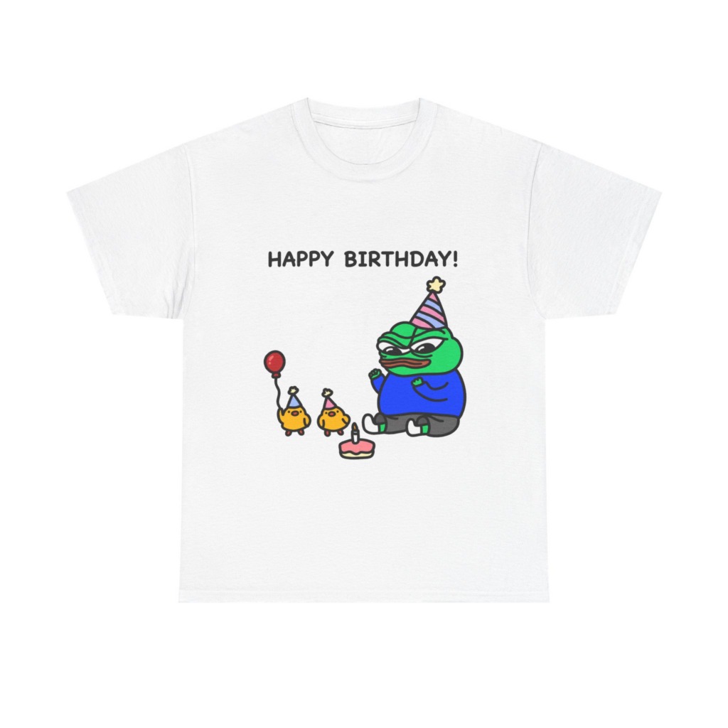 Happy Birthday Pepe Frog Party Graphic T-Shirt