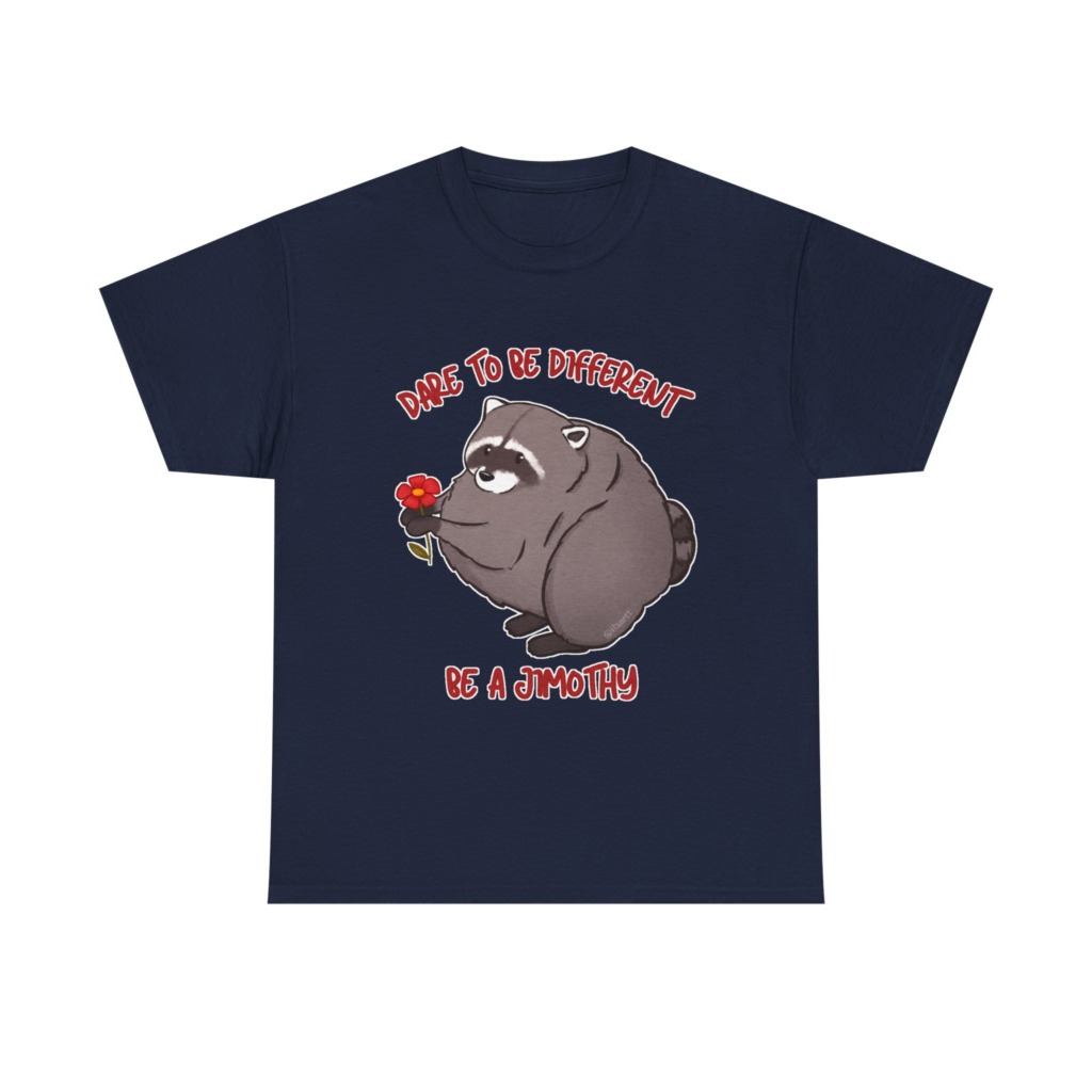 Raccoon T-Shirt: Jimothy with Flower Graphic Print