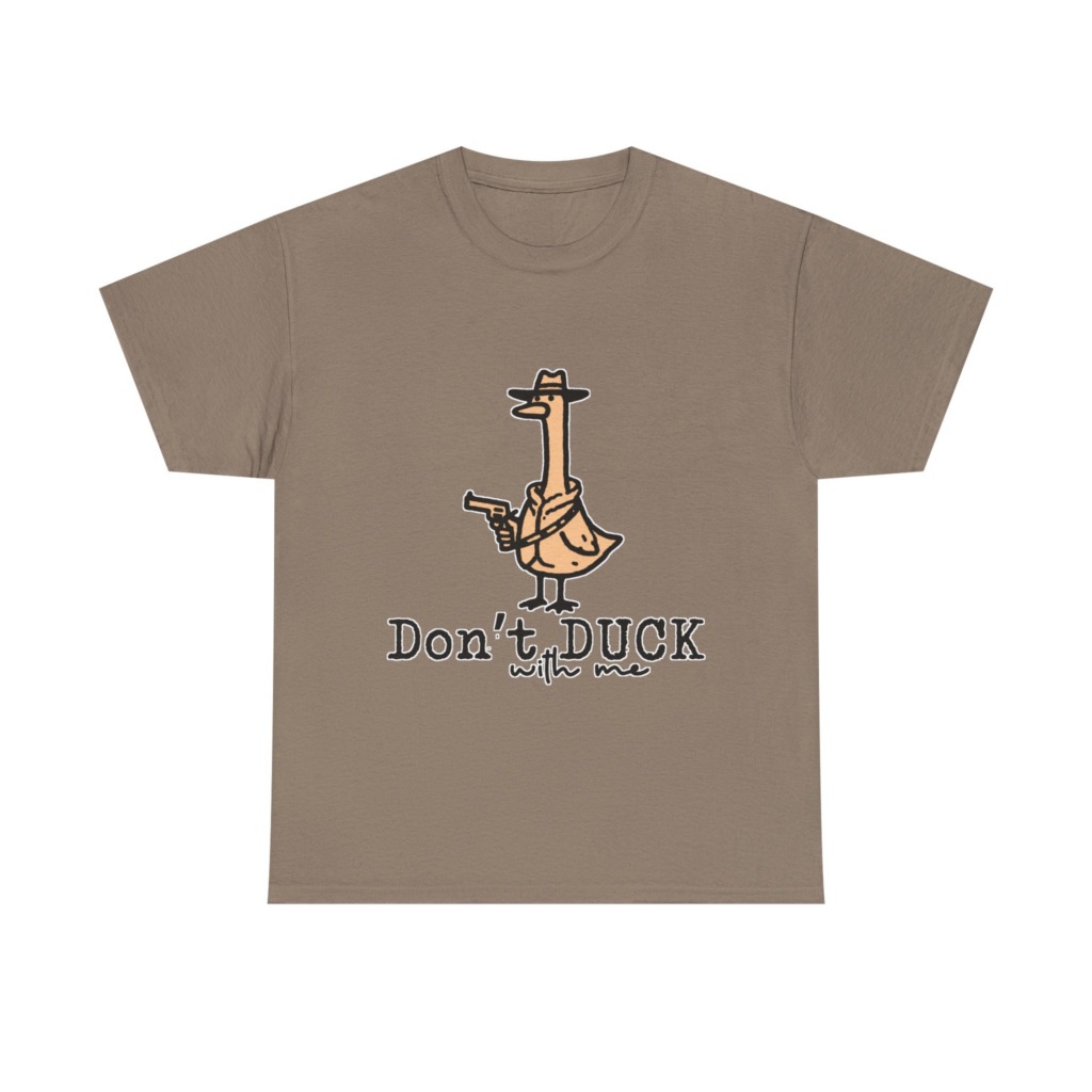 White T-Shirt with Gangster Duck 'Don't Duck With Me' Print