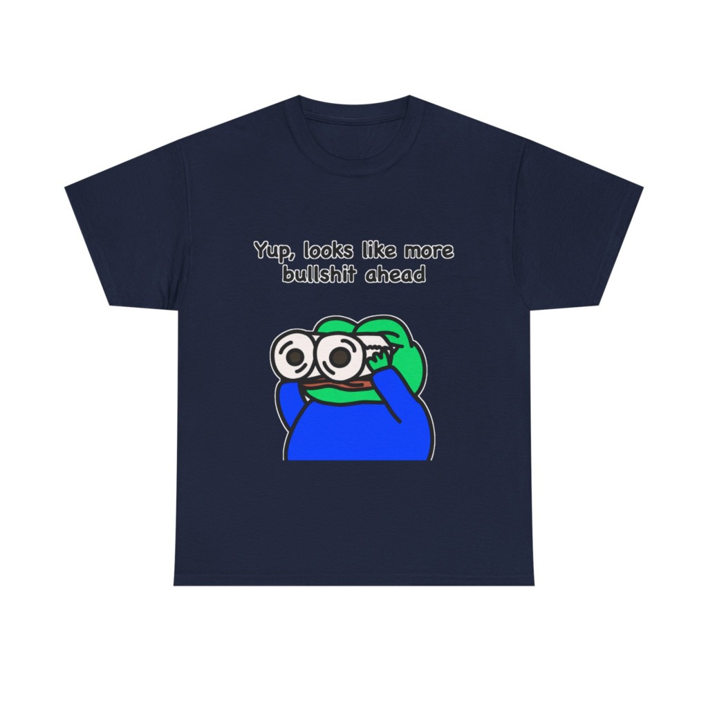 Frog T-Shirt: Binoculars & 'Bullshit Ahead' Graphic
