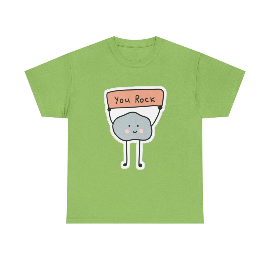 T-Shirt: Cute Rock Holding 'You Rock' Sign