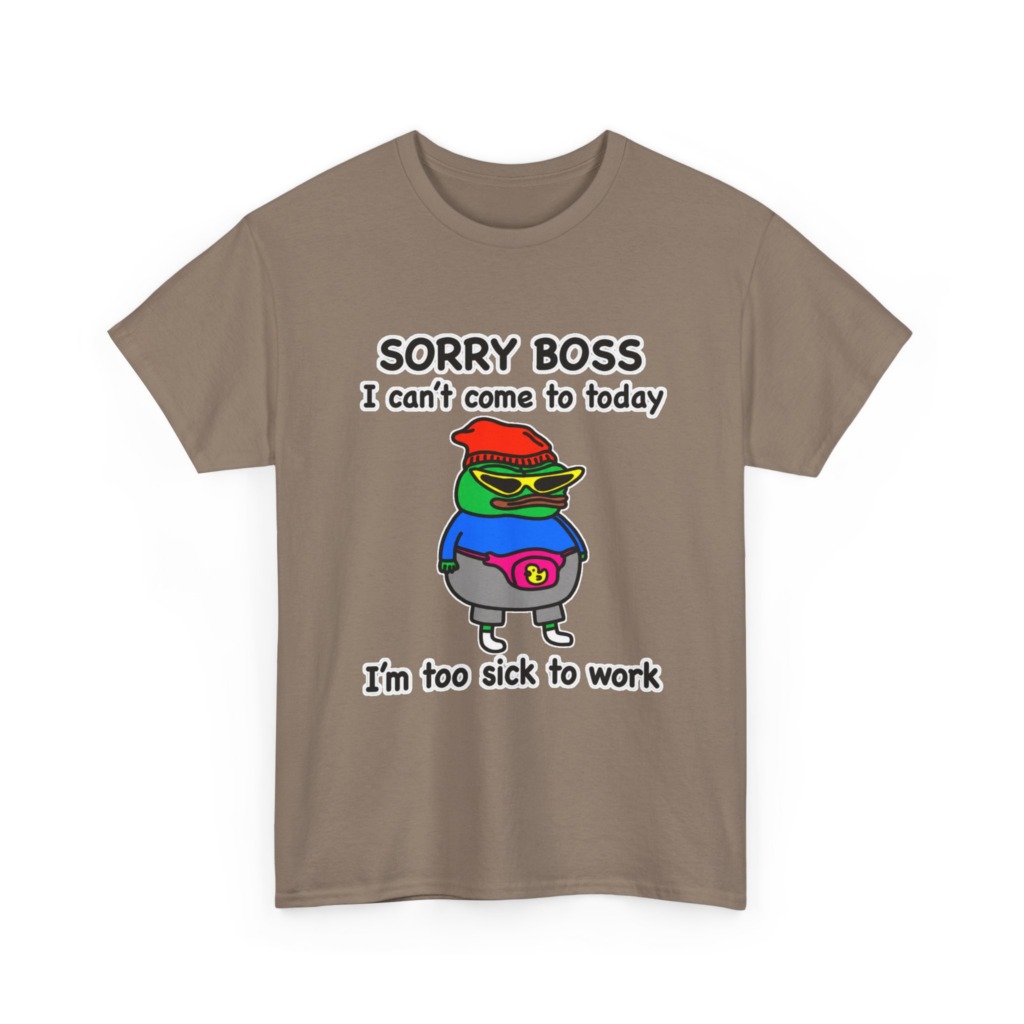 Pepe the Frog Sorry Boss Sick Day Graphic T-Shirt