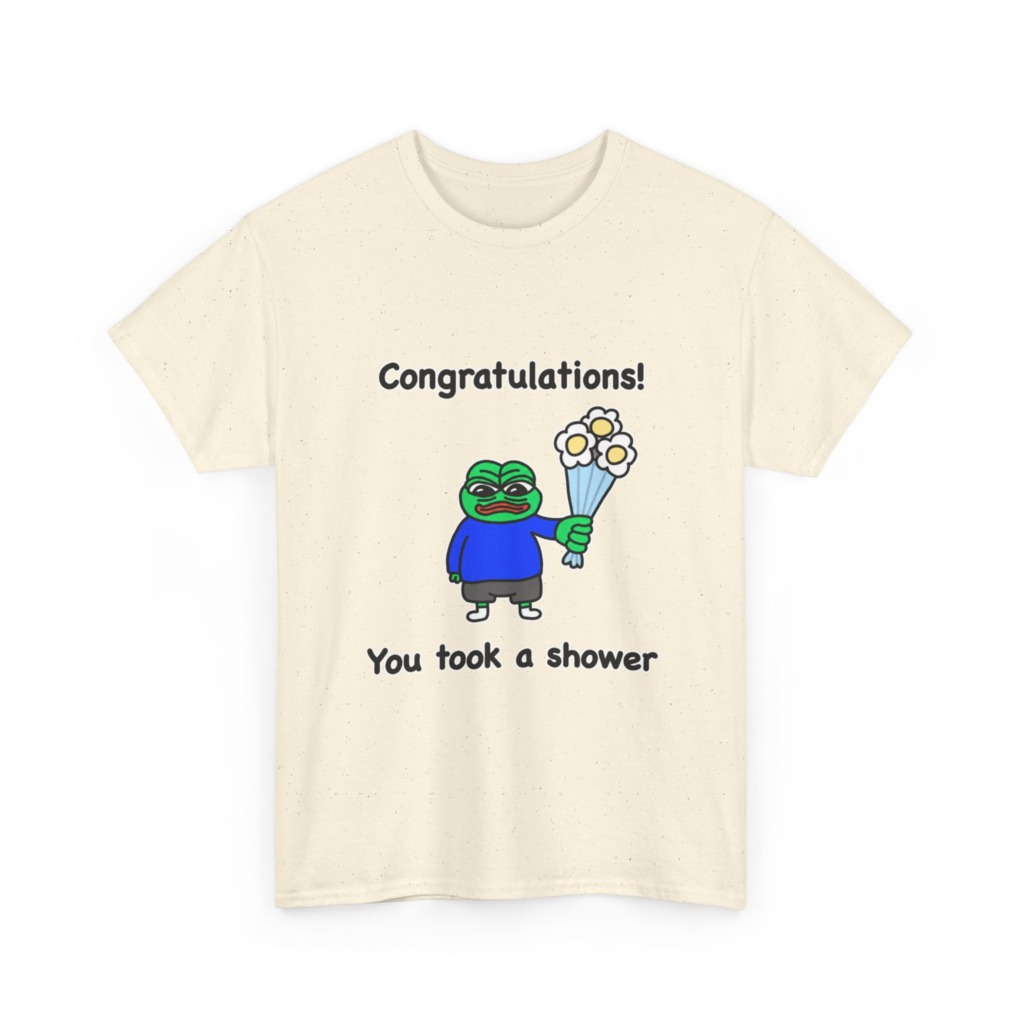 Pepe the Frog Shower Celebration Graphic T-Shirt