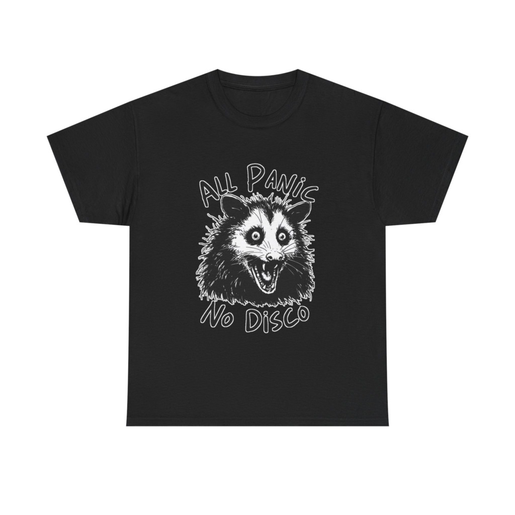 T-Shirt: All Panic No Disco Opossum Graphic
