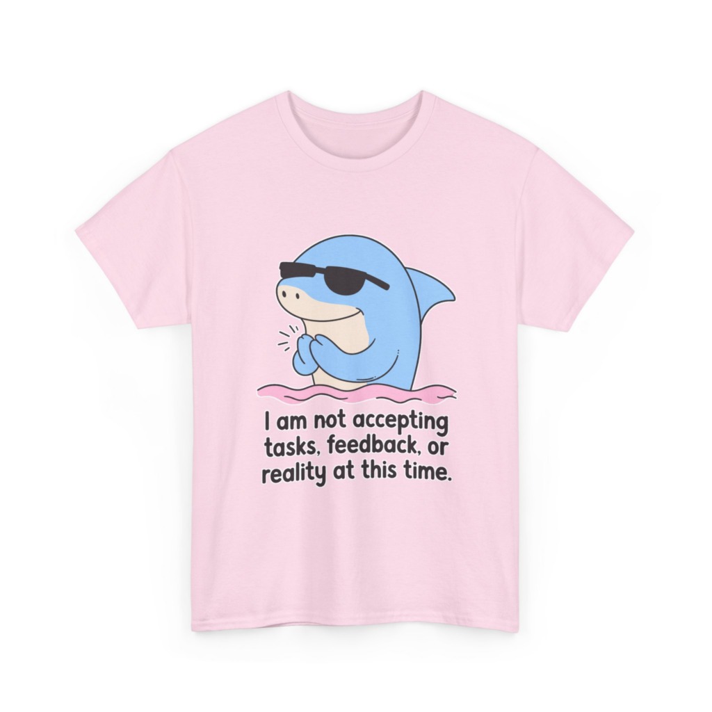 T-Shirt: Cool Dolphin Not Accepting Reality Print