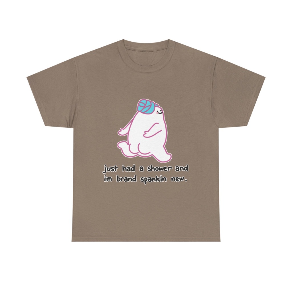 T-Shirt: Shower Blob 'Brand Spankin' New' Graphic