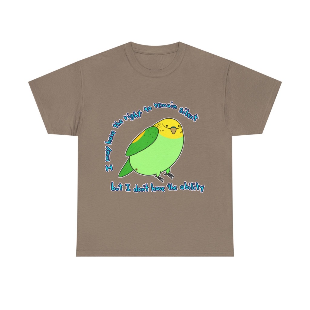 T-Shirt: Parakeet 'Right to Remain Silent' Quote