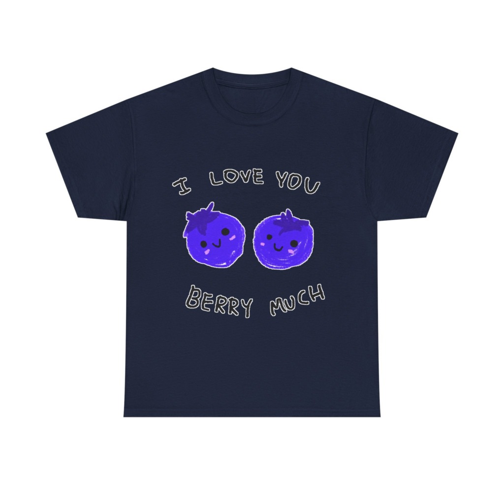 T-Shirt: Kawaii Blueberries 'I Love You Berry Much'