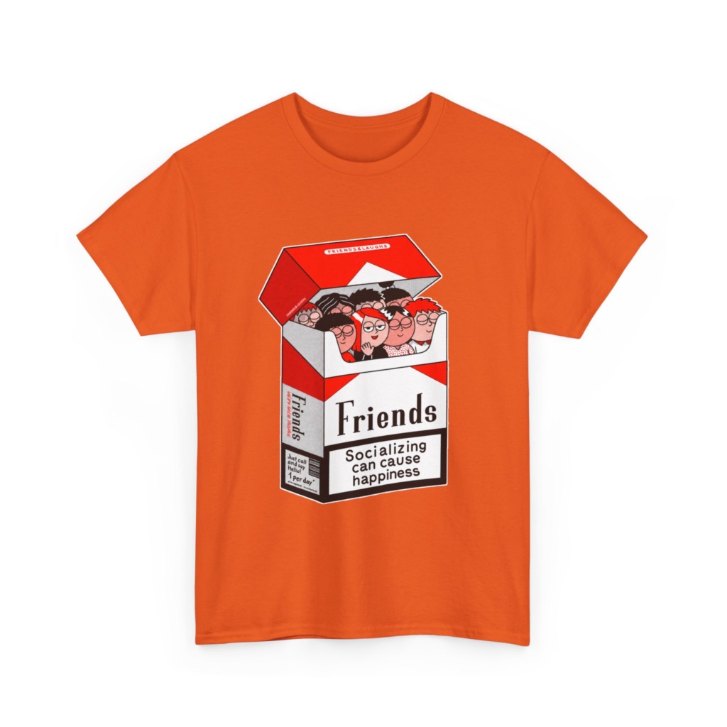 Graphic Tee: Friends Socializing Cigarette Pack
