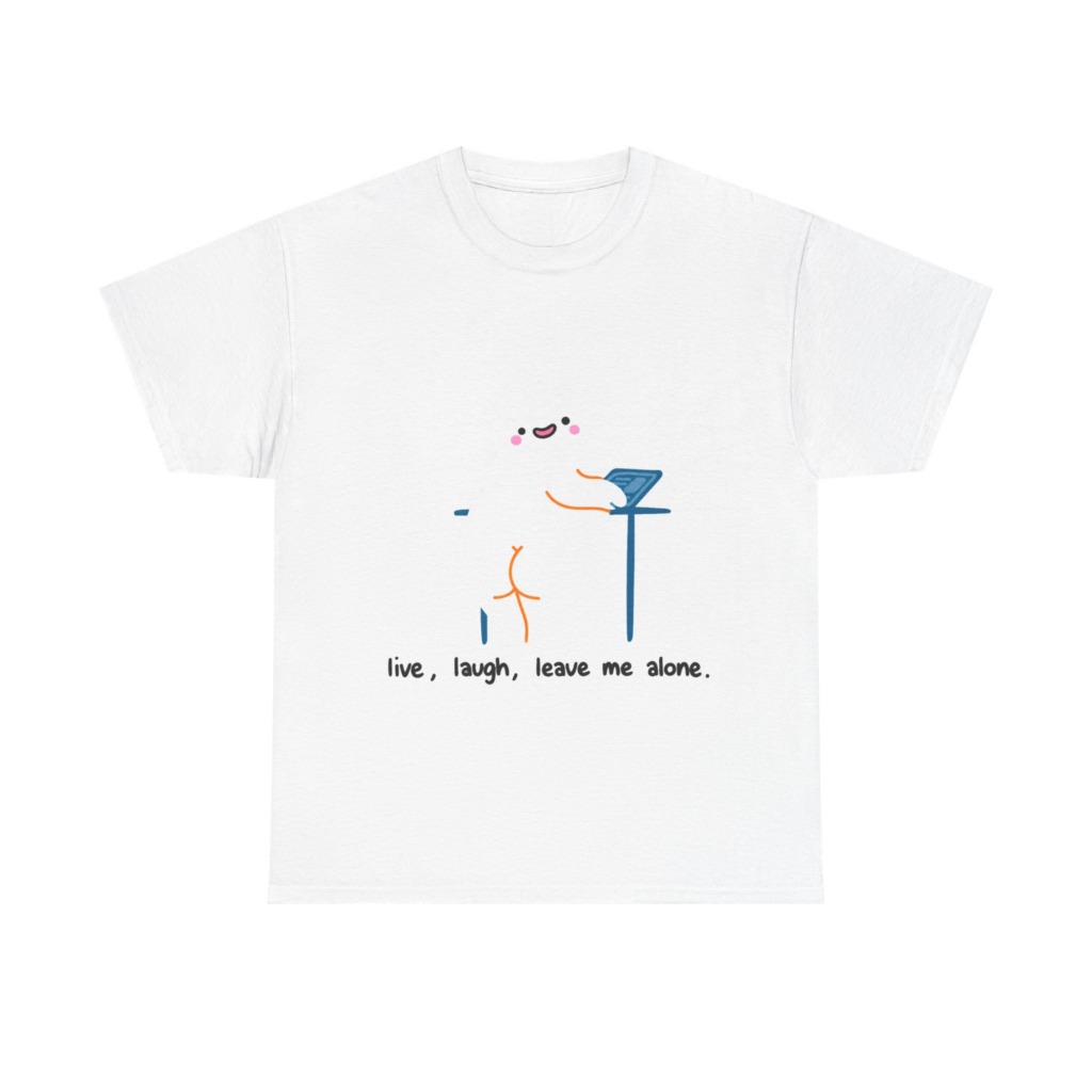 T-Shirt with Live, Laugh, Leave Me Alone Ghost Graphic