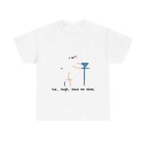 T-Shirt with Live, Laugh, Leave Me Alone Ghost Graphic