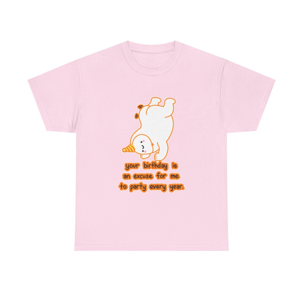 T-Shirt: Playful Handstand Bear Birthday Quote