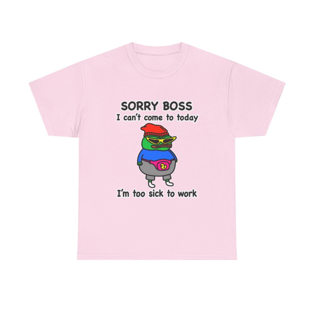 Pepe the Frog Sorry Boss Sick Day Graphic T-Shirt