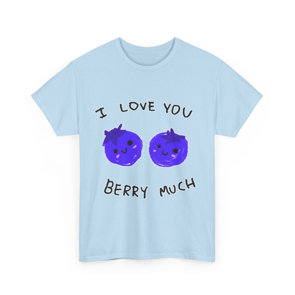 T-Shirt: Kawaii Blueberries 'I Love You Berry Much'