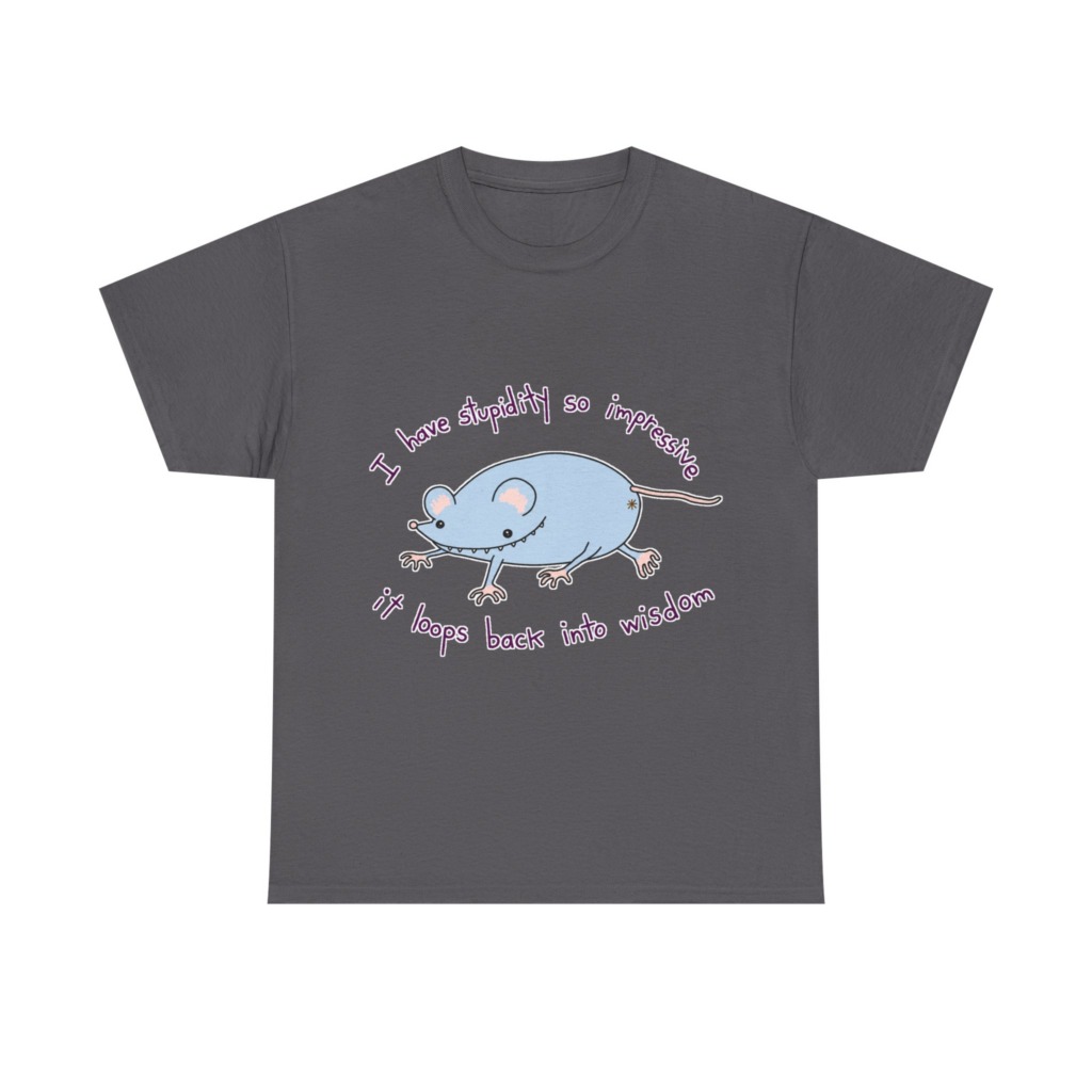 Cartoon Mouse 'Stupidity' Graphic T-Shirt