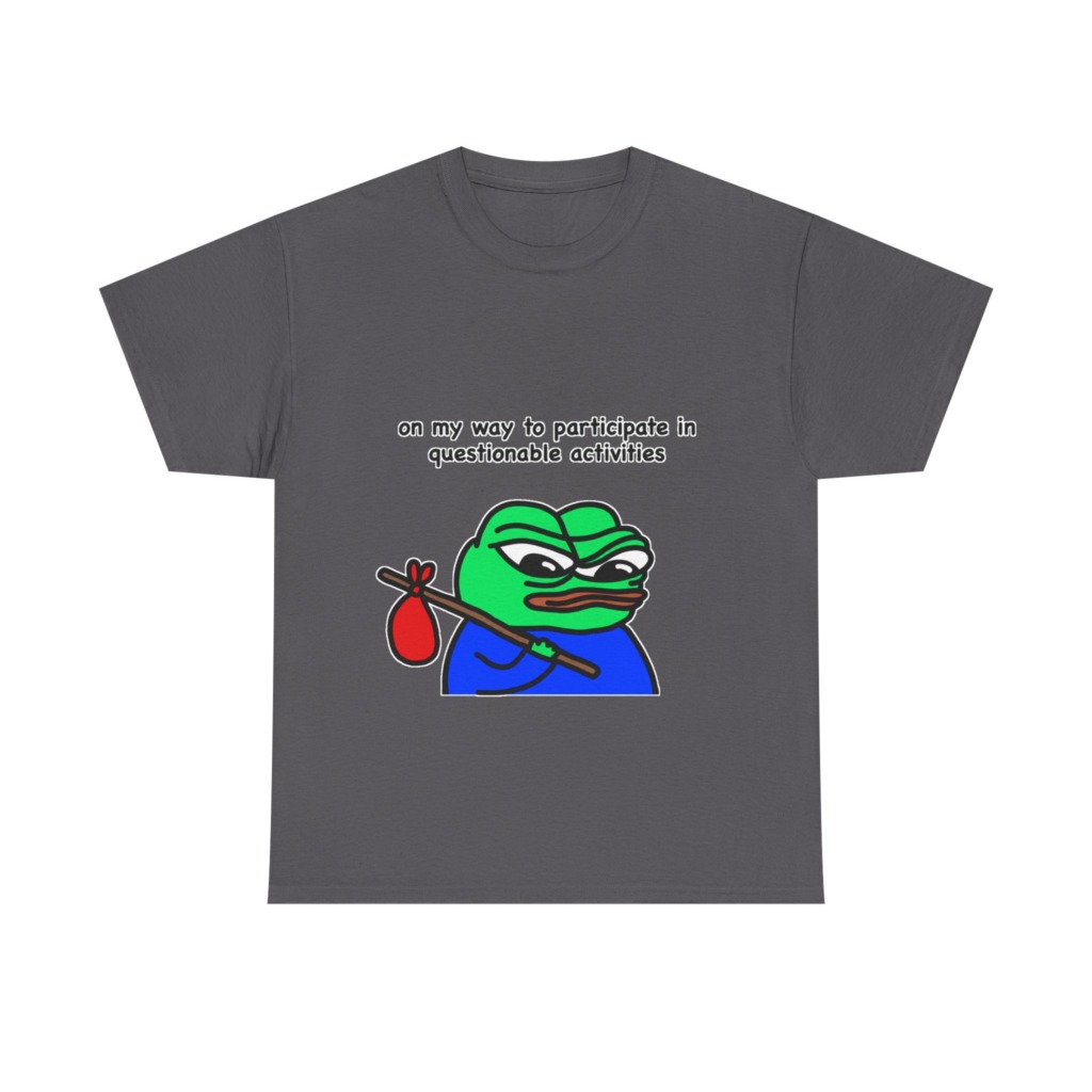 T-Shirt: Questionable Activities Pepe Frog Print