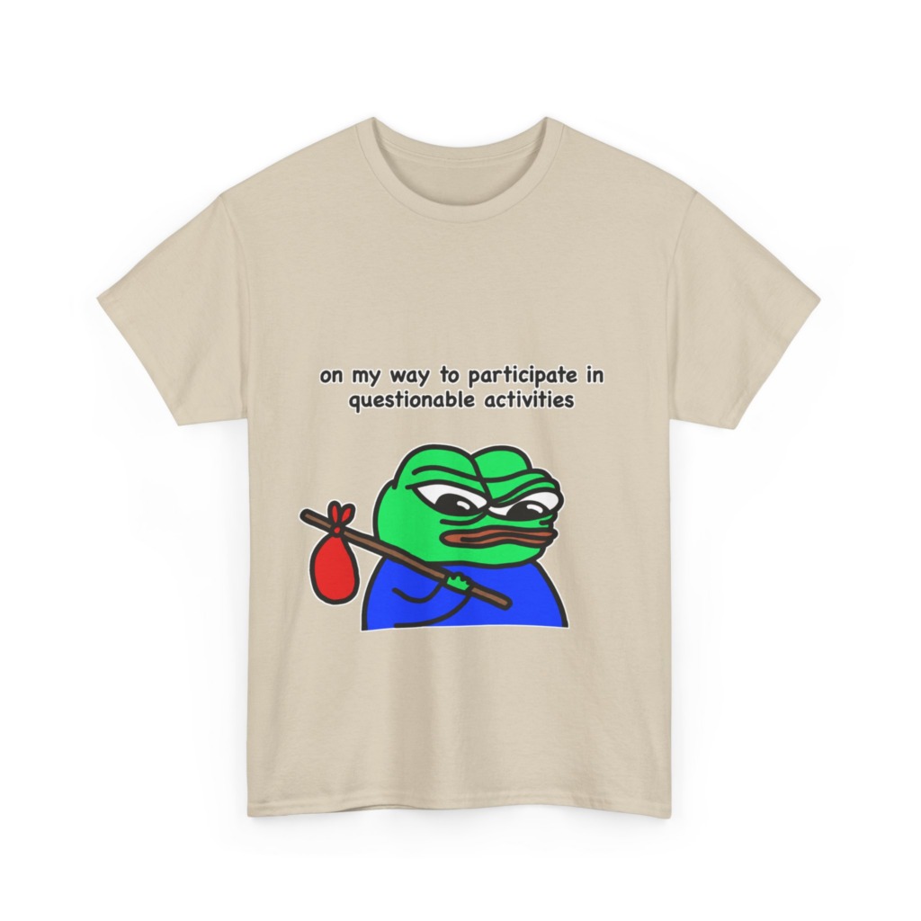 T-Shirt: Questionable Activities Pepe Frog Print