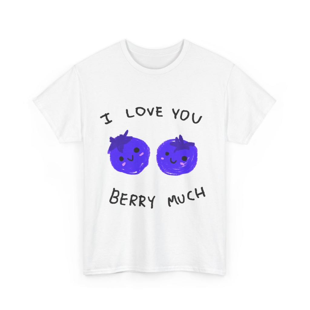 T-Shirt: Kawaii Blueberries 'I Love You Berry Much'