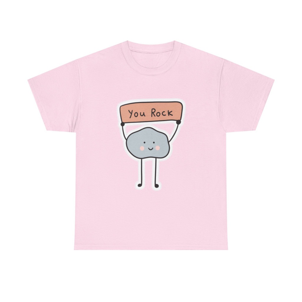 T-Shirt with Cute "You Rock" Cartoon Rock Design