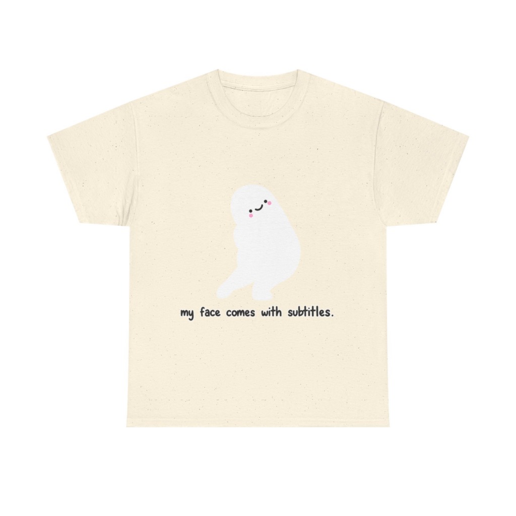 White 'My Face Comes With Subtitles' T-Shirt