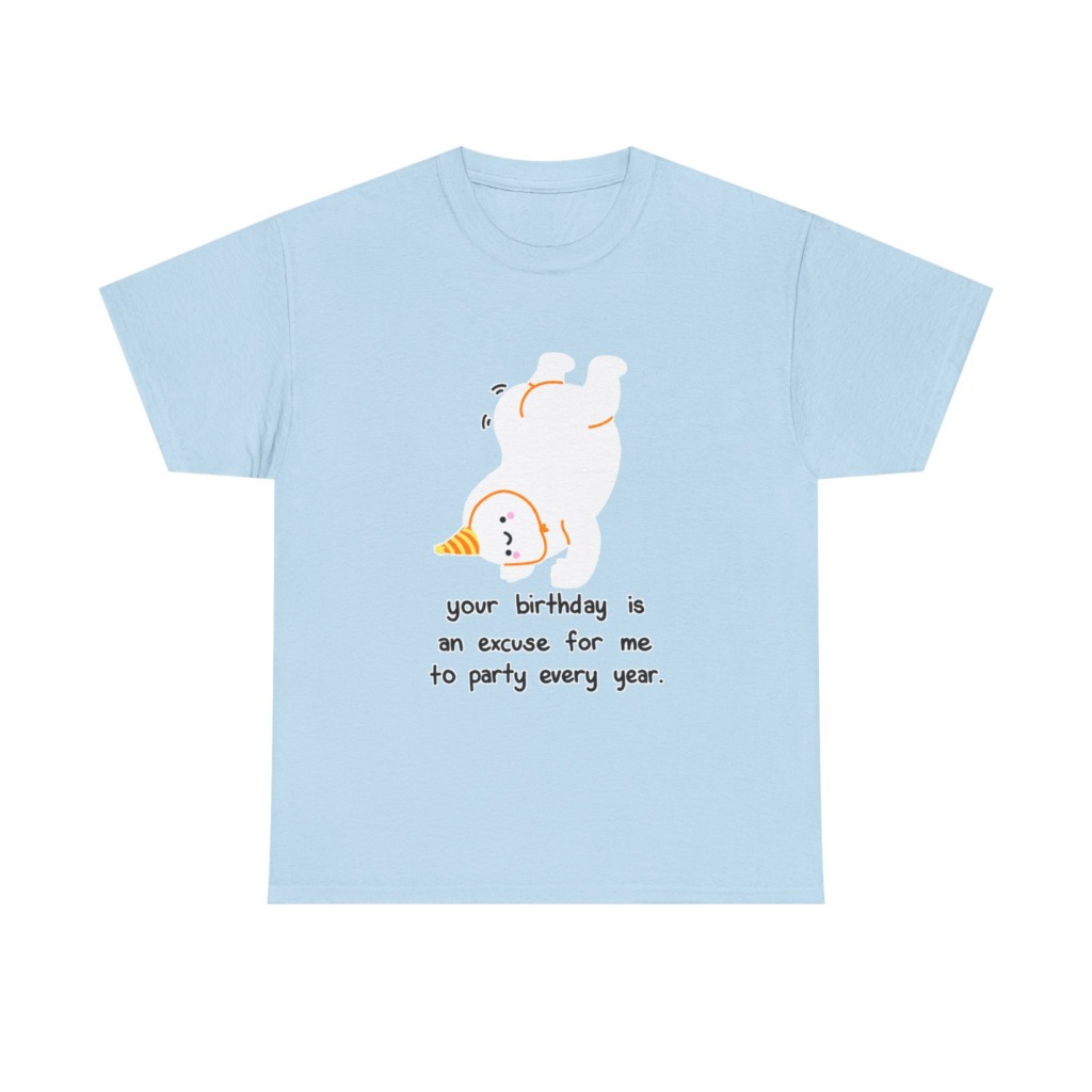 White Upside Down Party Character T-Shirt
