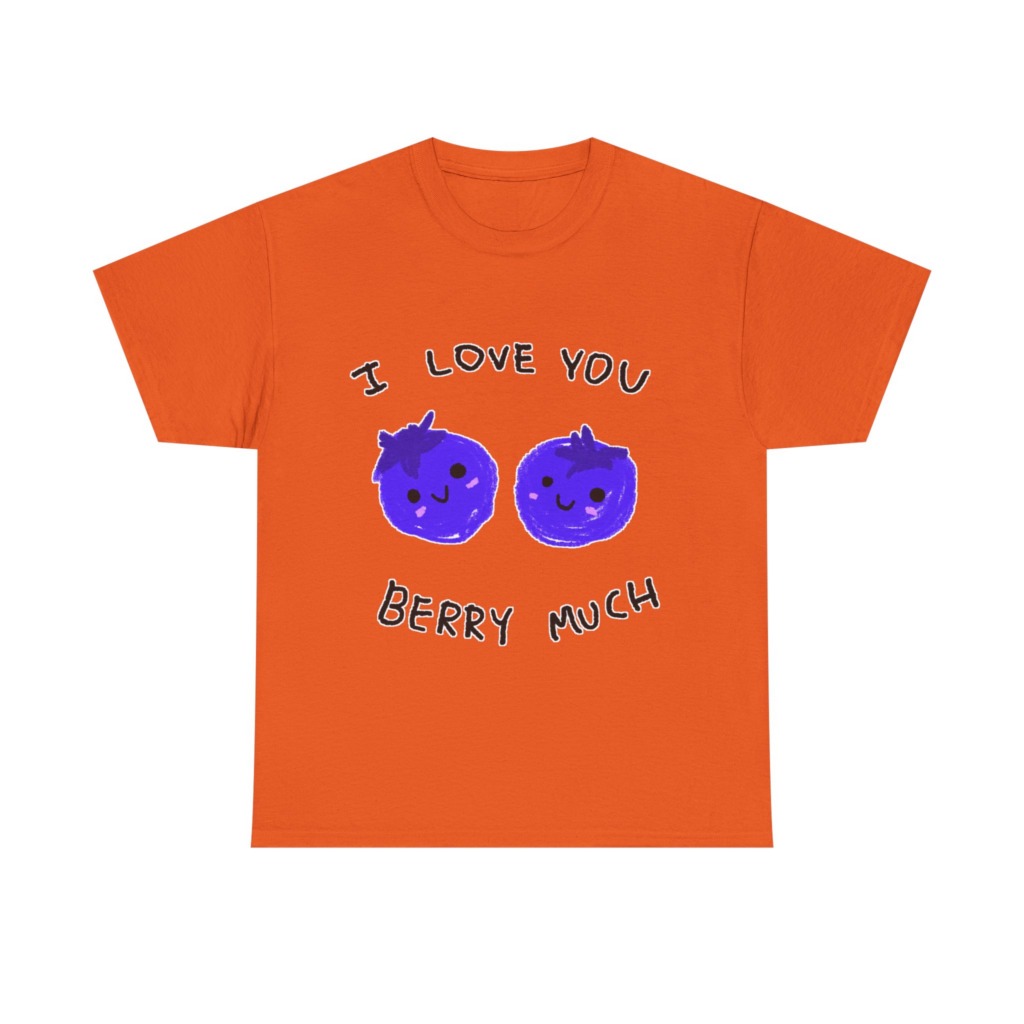 T-Shirt: Kawaii Blueberries 'I Love You Berry Much'