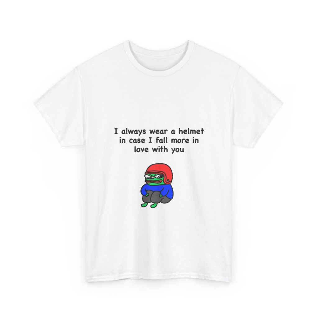 T-Shirt: Helmet-Wearing Pepe Frog Love Quote