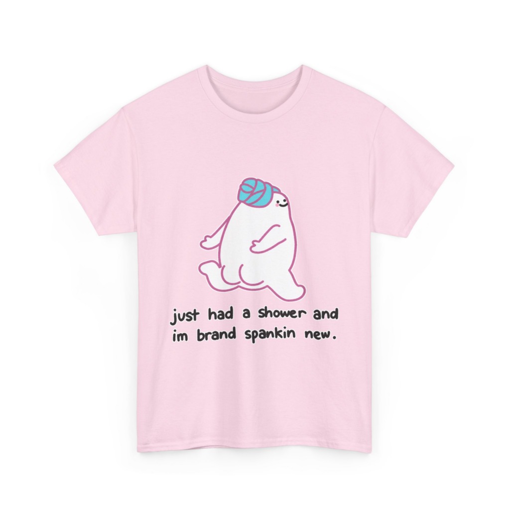 T-Shirt: Shower Blob 'Brand Spankin' New' Graphic